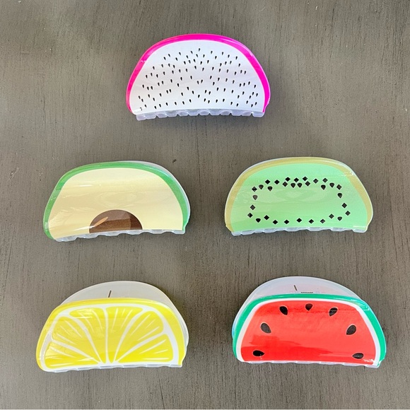 White & Red Cherry Cherries Glossy Pinup Minimalist 4" Lobster Claw Hair Clip - Picture 3 of 6